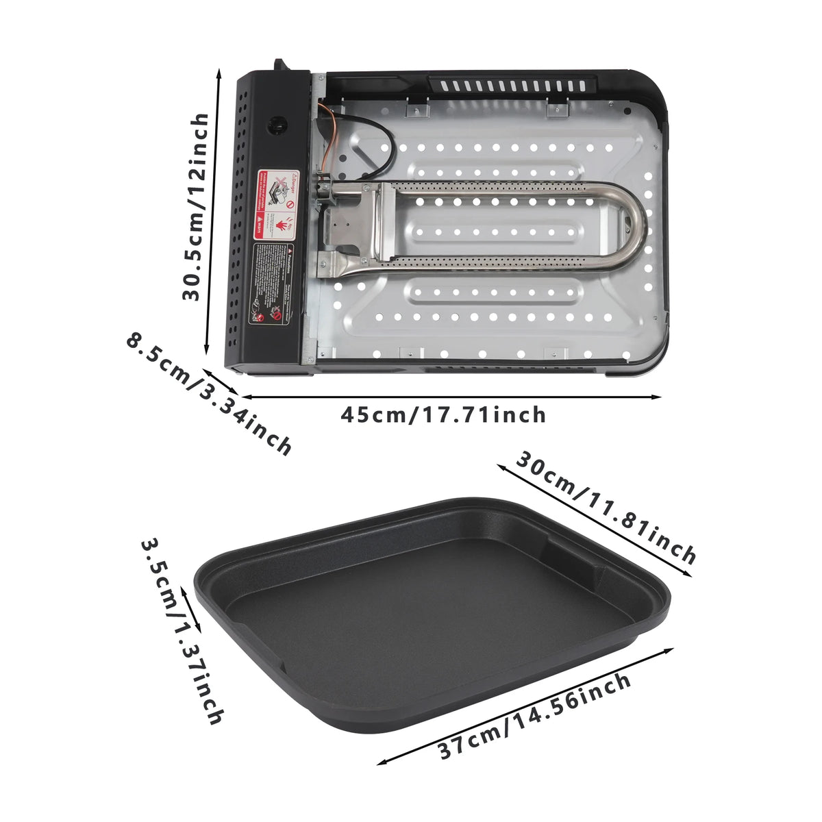 Portable 2.1KW Butane Gas Grill Stove With Pan Lid