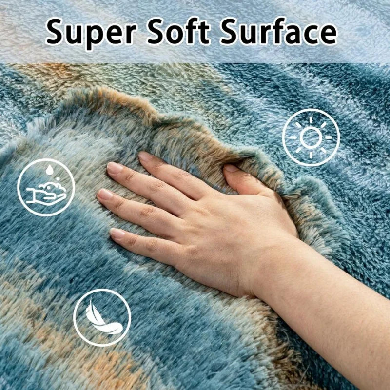 Soft Shag Rugs For Bedroom,  Living Room, Luxury Modern Plush Carpet Girls Boys Room Dorm Indoor Home Decor