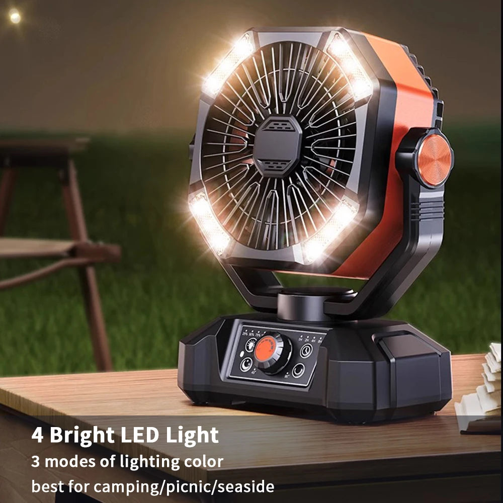 SKYTOO 20000mAh Camping Fan With 4 LED Lanterns For Outdoor Camping 8 Speeds