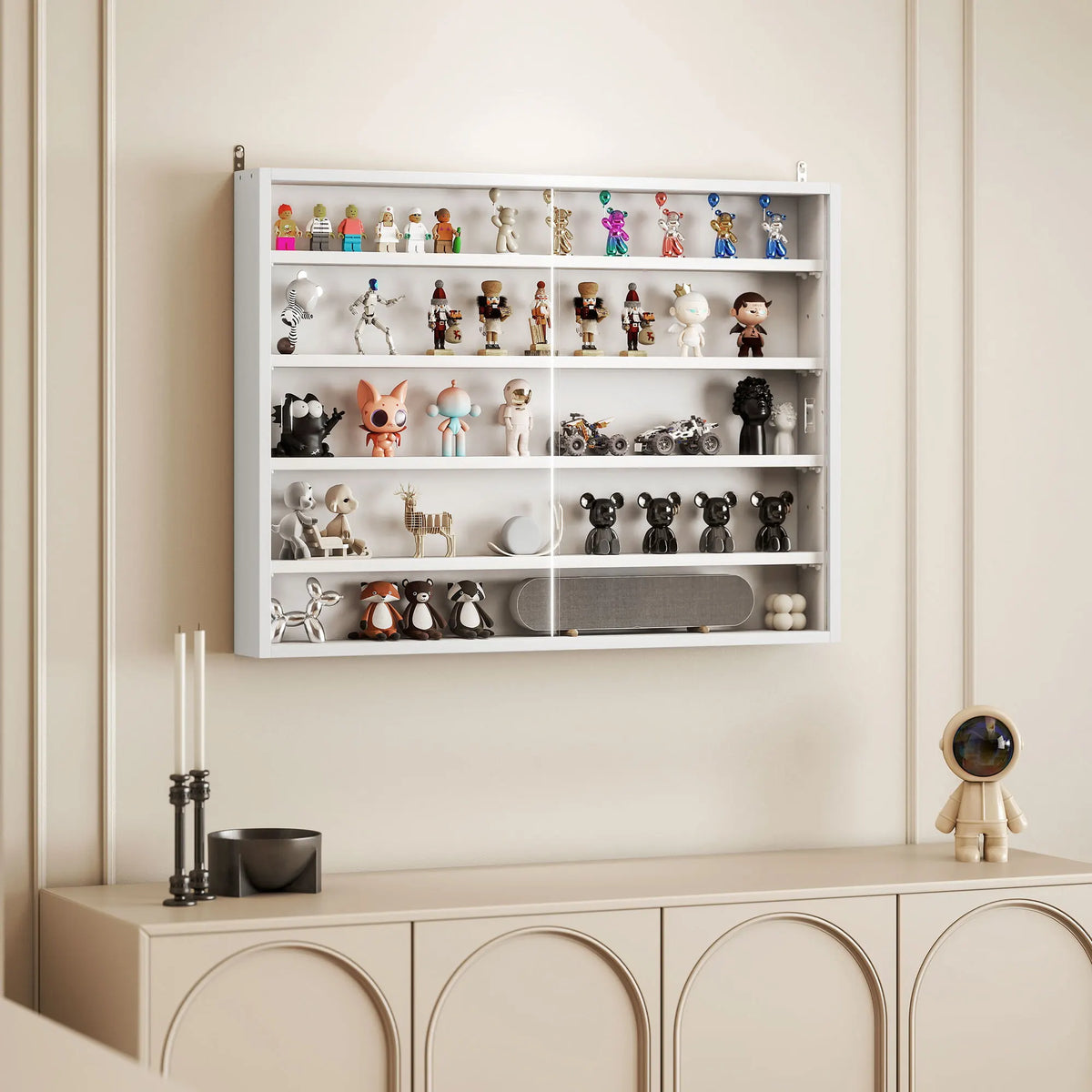 Homcom Wall Mounted Display Cabinet With Glass Door And Adjustable Shelves