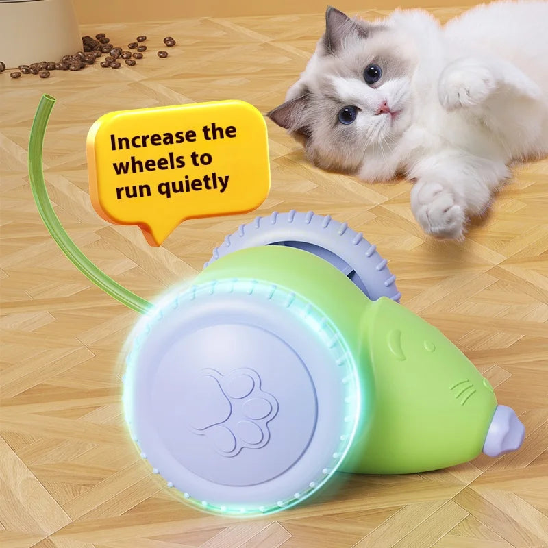 Interactive Electric Cat Toy Mouse With Automatic Obstacle Avoidance