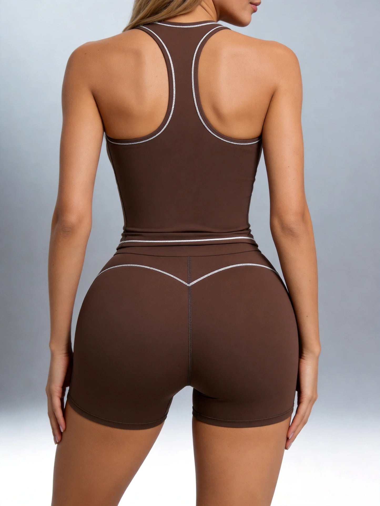 Airila Yoga Set Racing Vest And Shorts With Removable Pads