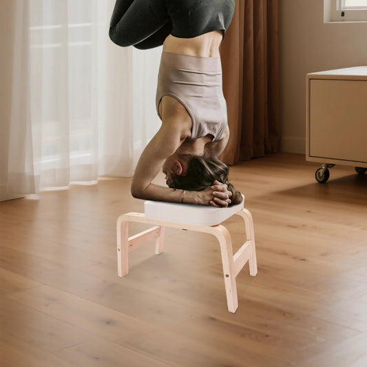 Wood Yoga Headstand Bench Stool Solid Wood Inversion Chair