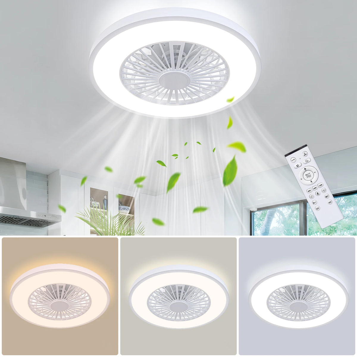 Silent Reversible DC Ceiling Fan With Remote And Light