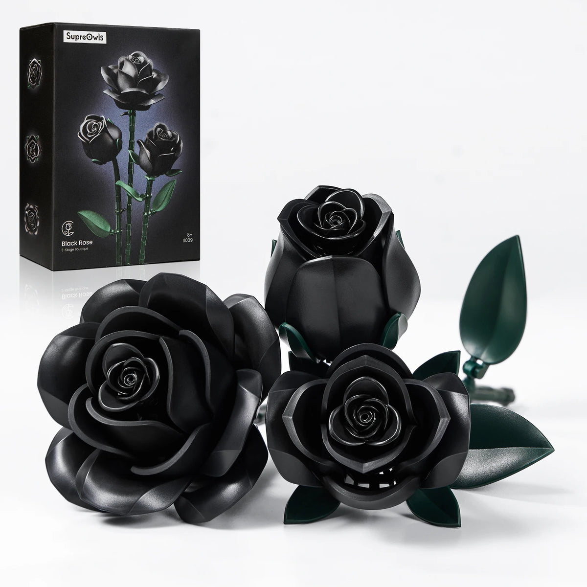 Plastic Rose Building Blocks Artificial Flower Decor Set