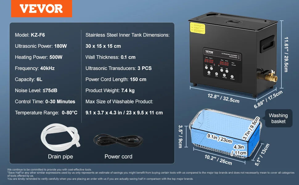 SucceBuy Portable Ultrasonic Cleaner With Timer For Home