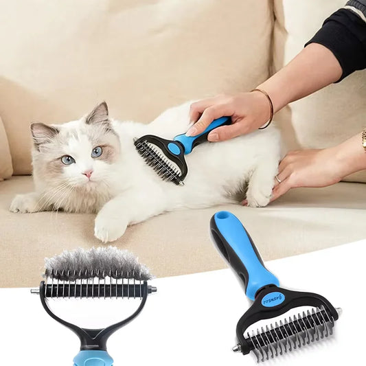 Double Sided Pet Grooming Brush For Dog And Cat Tangle Removal
