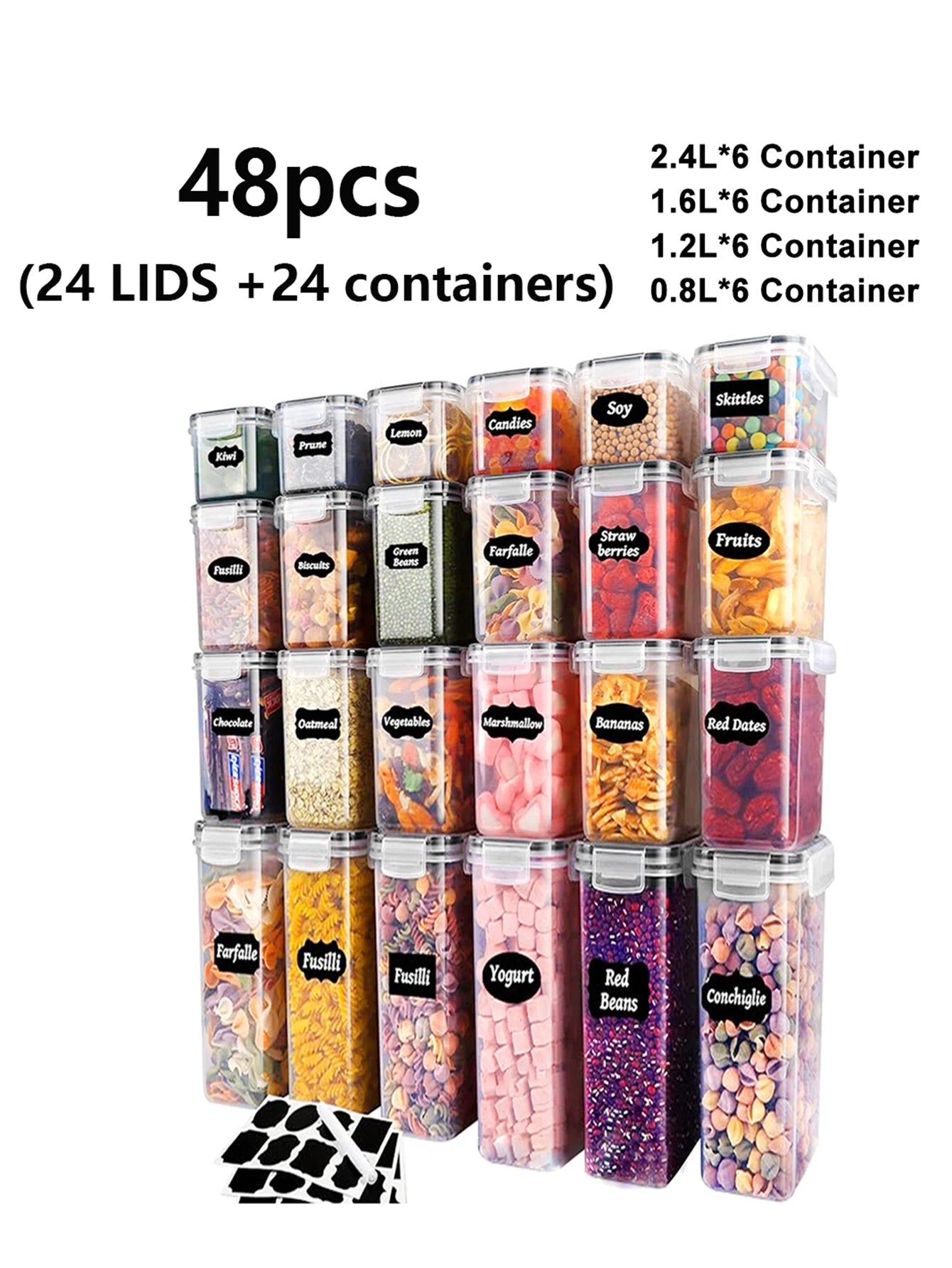 Sealed Food Storage Containers With Lids For Pantry Dry Goods