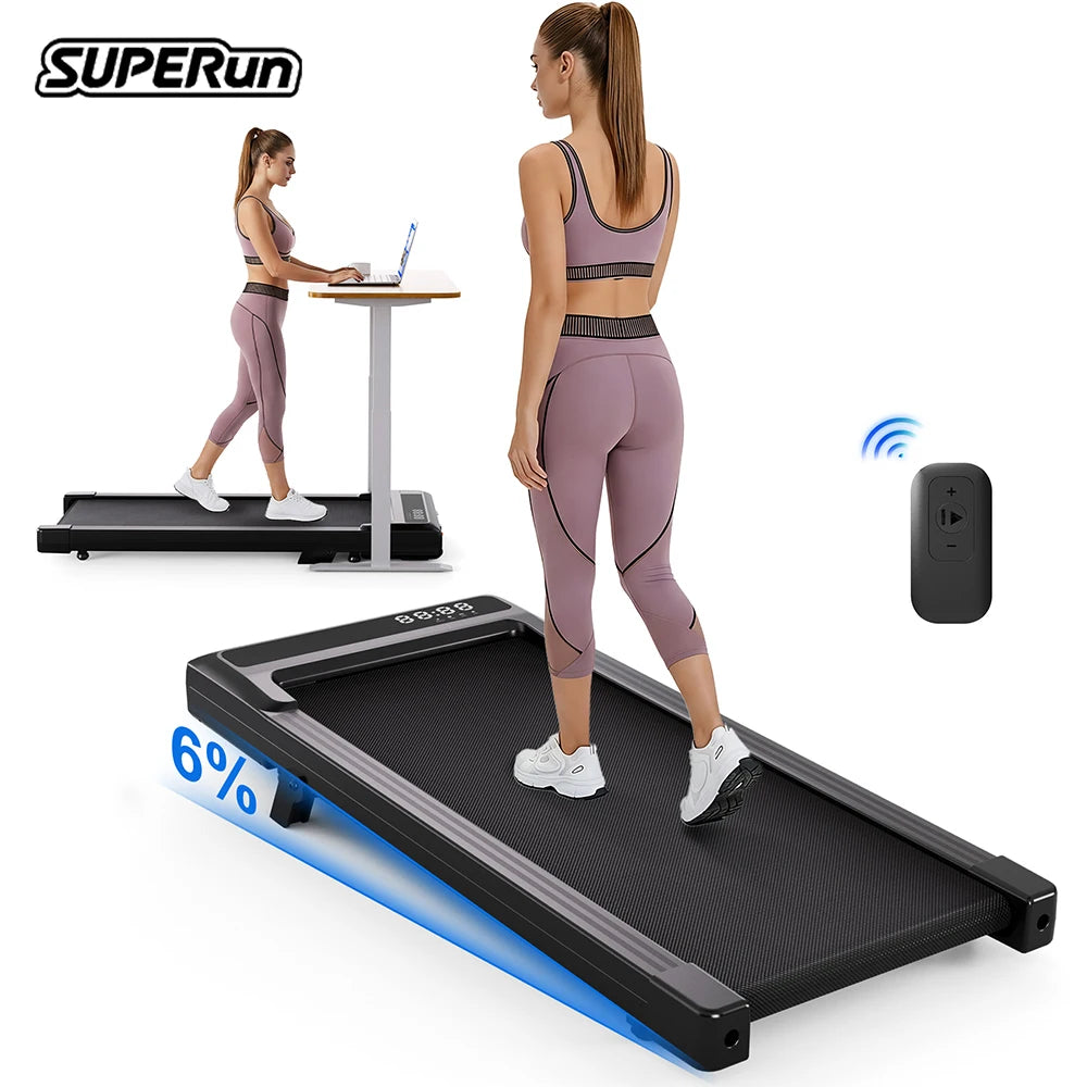 Superun Foldable Treadmill 6 Percent Incline 3.8 MPH Walking Pad