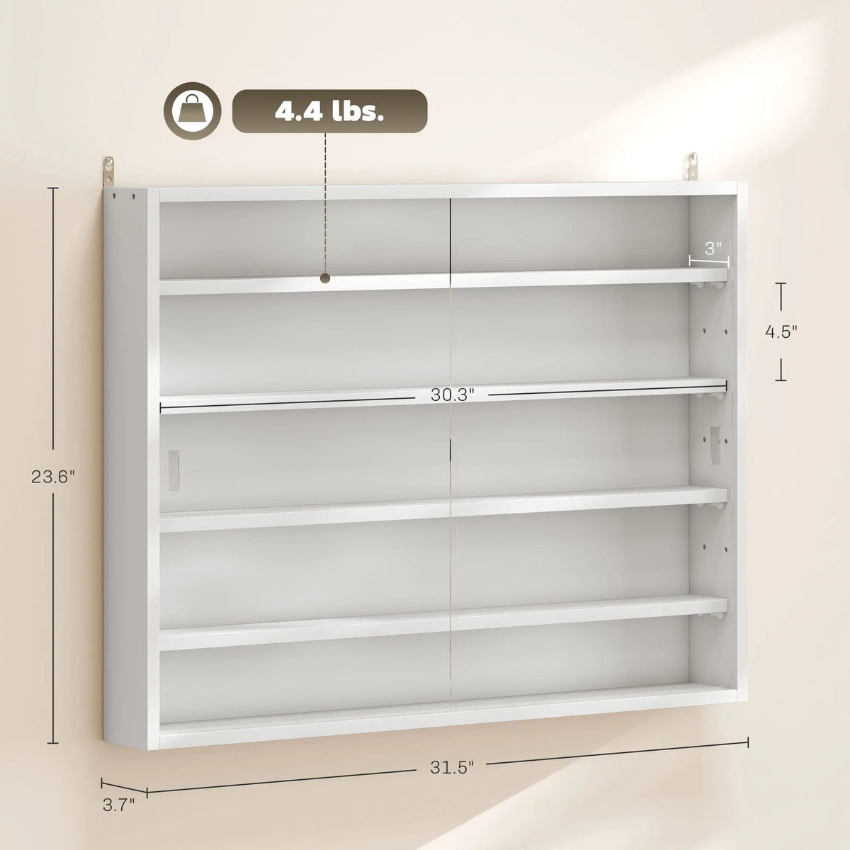 Homcom Wall Mounted Display Cabinet With Glass Door And Adjustable Shelves