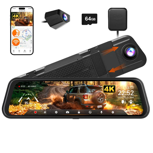 WOLFBOX M40 Dash Cam 4K 1080P With Voice Control GPS