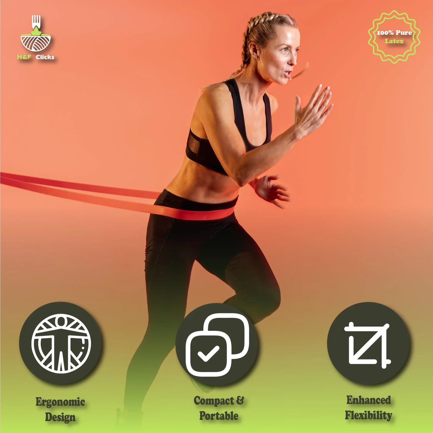 5 Piece Resistance Bands Set Elastic Loop for Yoga Pilates