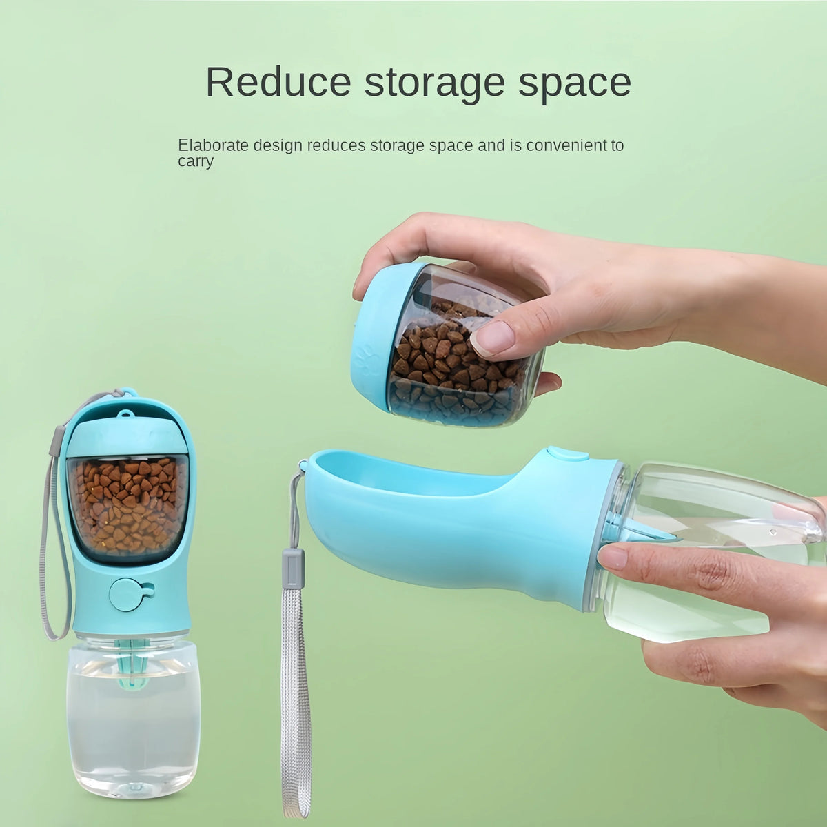 Portable Dog Cat Outdoor Travel Water Bottle With Feeder and Bowl Container