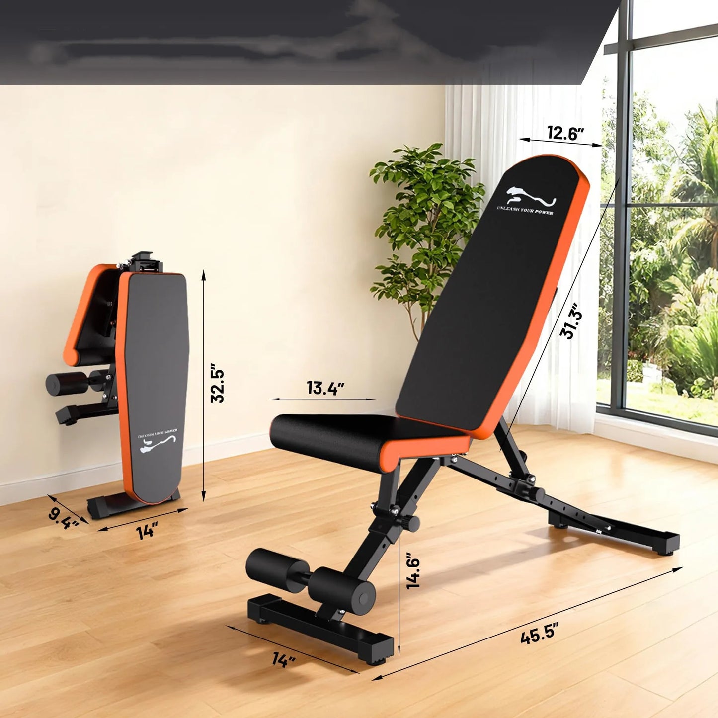 Heavy Duty Adjustable Weight Bench 1000LB Capacity Collapsible Home Gym