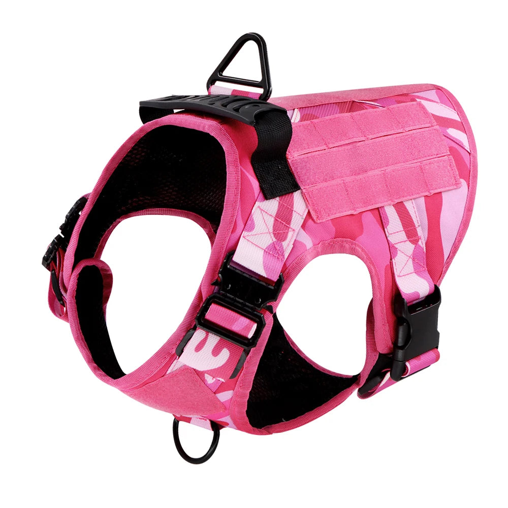 Military Camouflage Dog Harness With Leash For Training