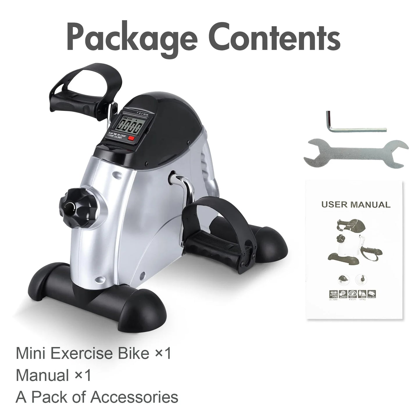 Mini Motorized Under Desk Pedal Exerciser Bike With LCD Screen