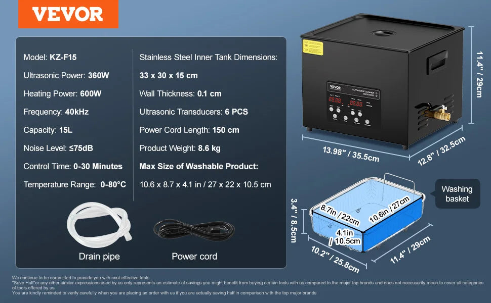 SucceBuy Portable Ultrasonic Cleaner With Timer For Home