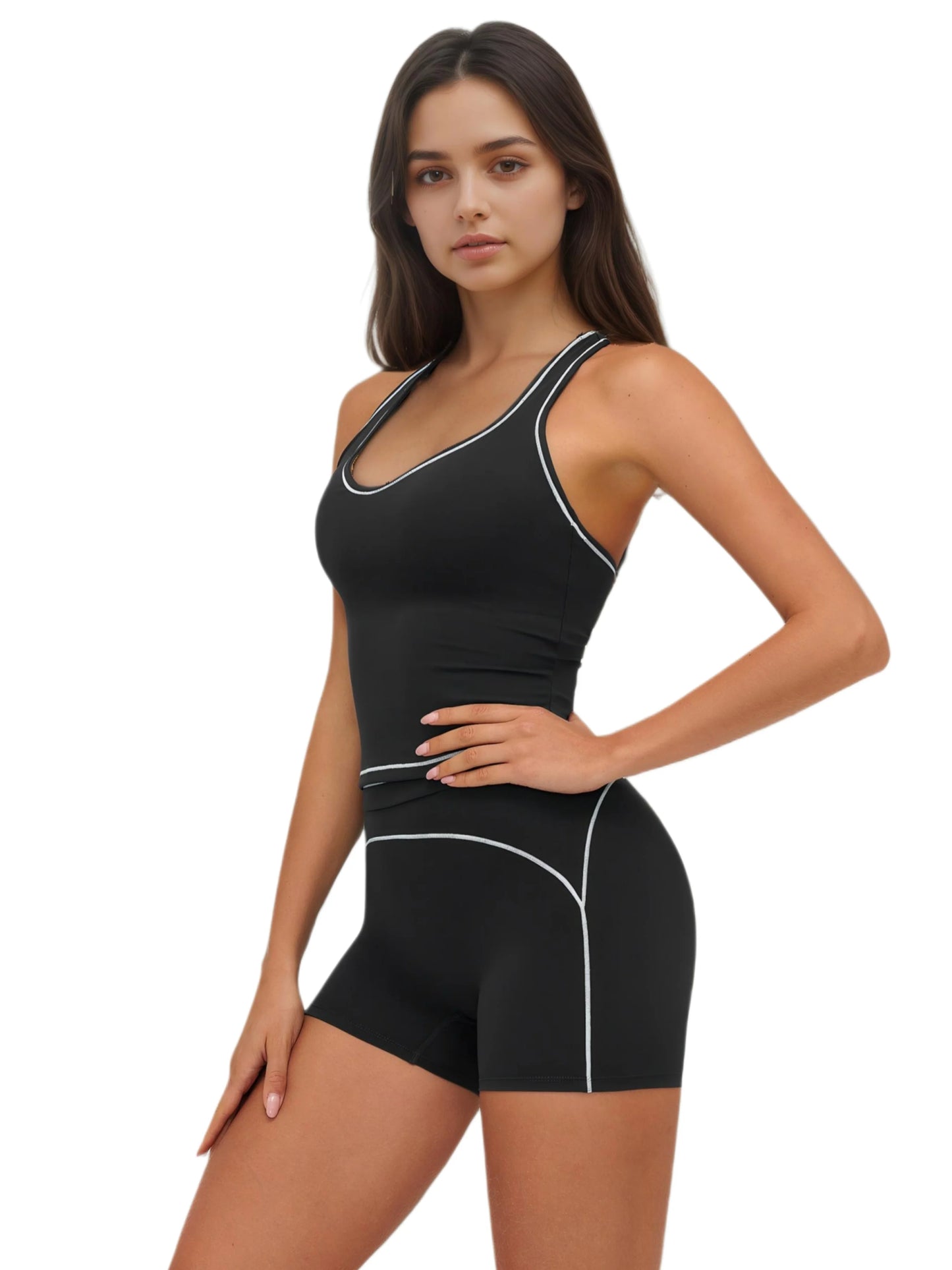 Airila Yoga Set Racing Vest And Shorts With Removable Pads