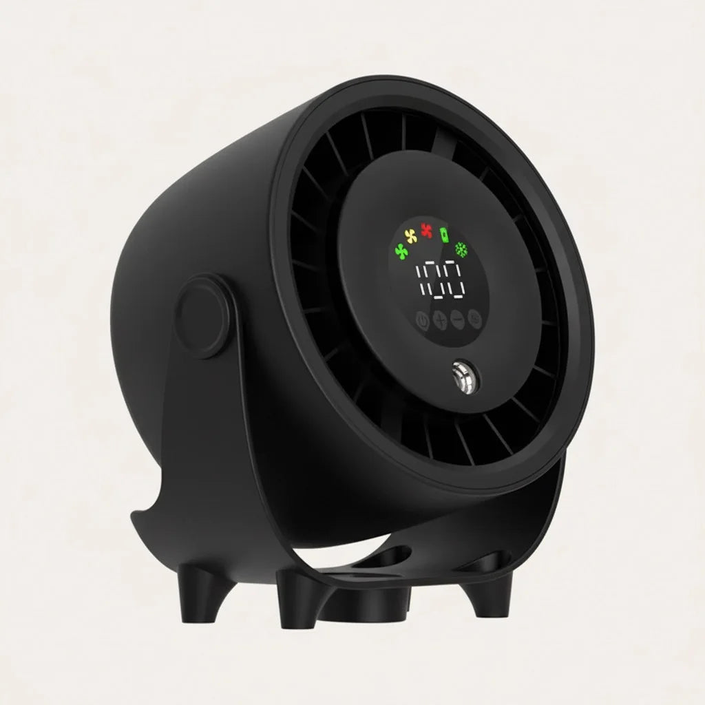 Local Shipping- Misting Fan Humidifying Rapid Cooling Hanging Hole Low Noise Digital Display 100 Speed Controlled Speed