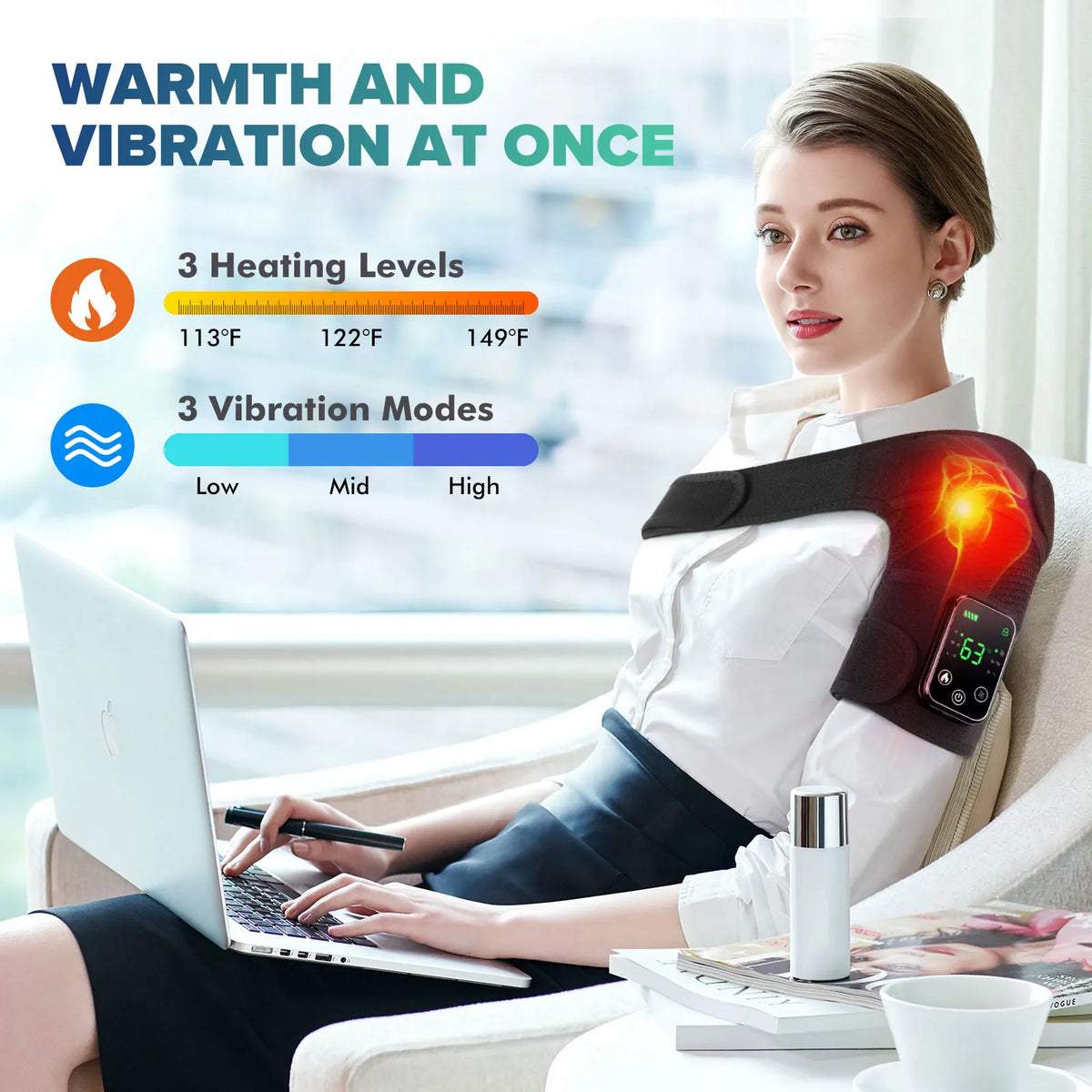 Moajaza 3-In-1 Electric Heated Vibration Massage Knee Pad