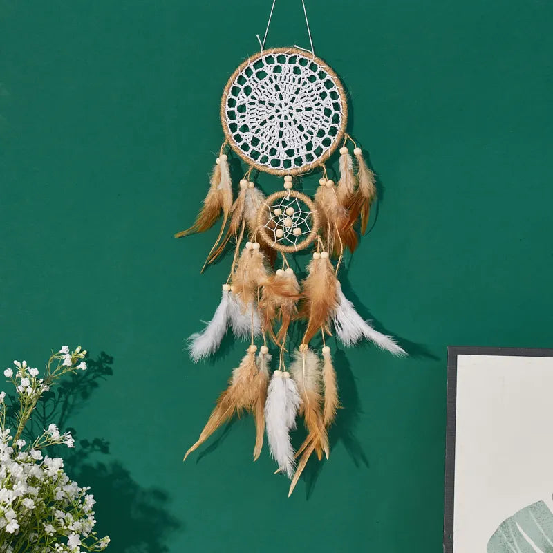 Handcrafted Bohemian Moon And Sun Dream Catcher Wall Decor