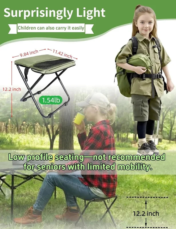 Portable Folding Camping Stool All-Terrain Anti-Sink Feet Chair