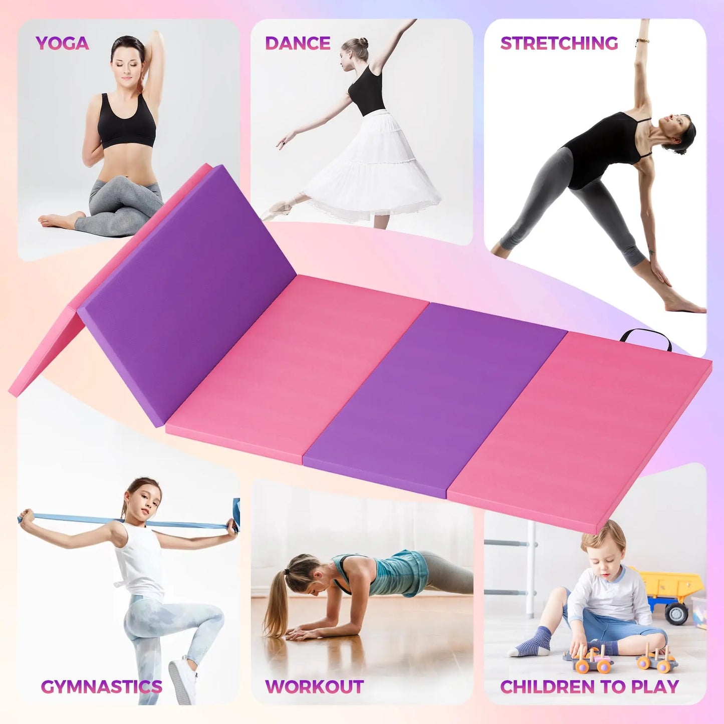HiMISS 4 Fold 5 Fold Gymnastics Mat For Home Exercise
