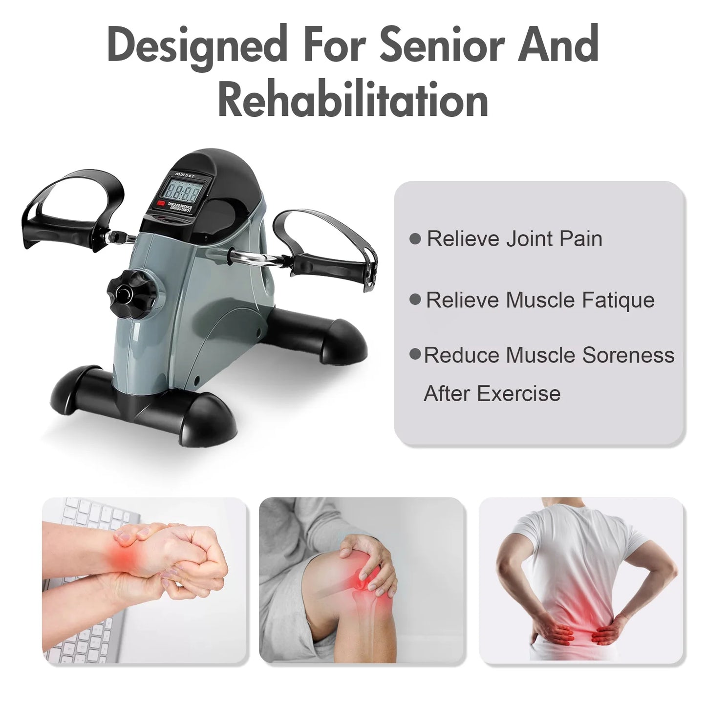 Mini Motorized Under Desk Pedal Exerciser Bike With LCD Screen
