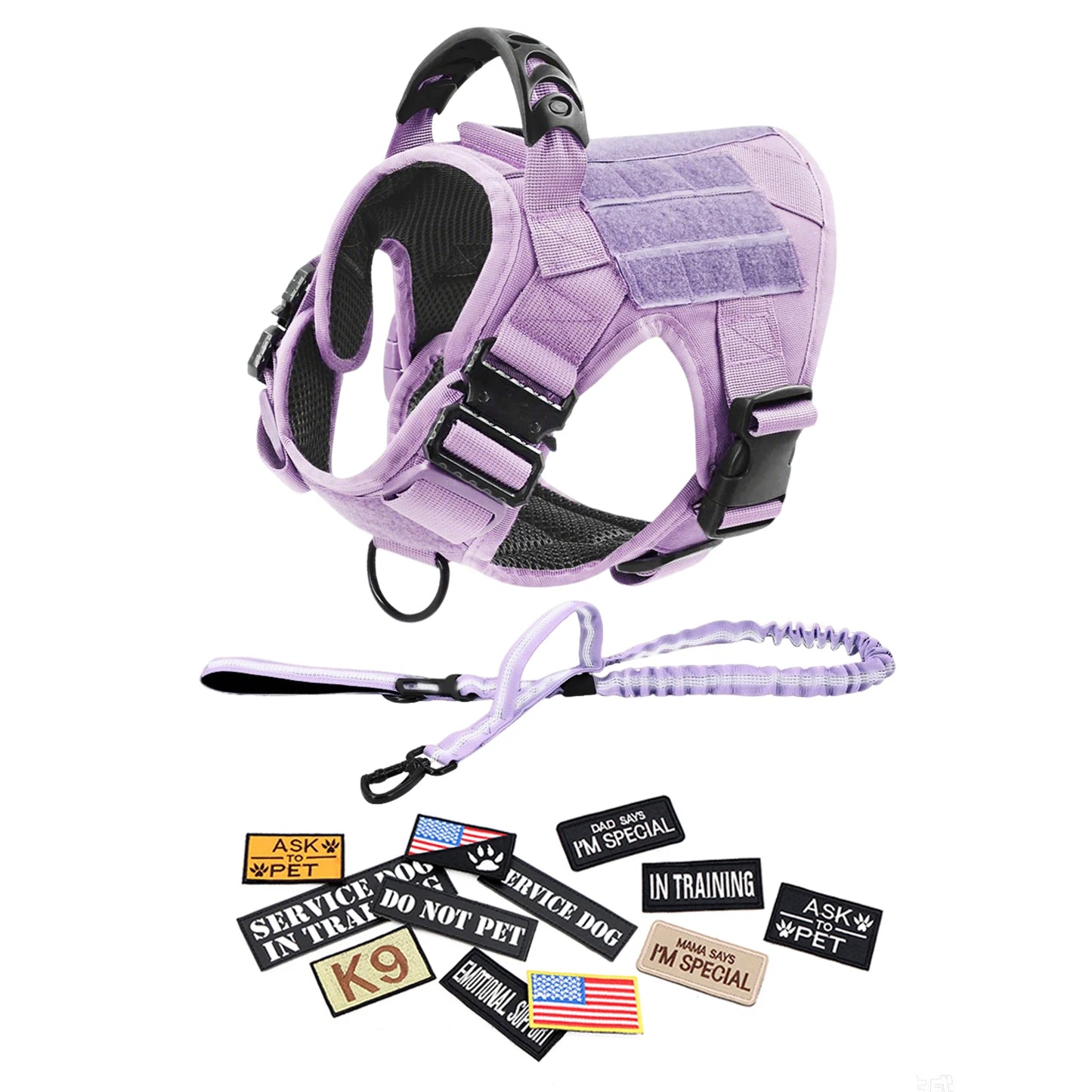 Military Camouflage Dog Harness With Leash For Training