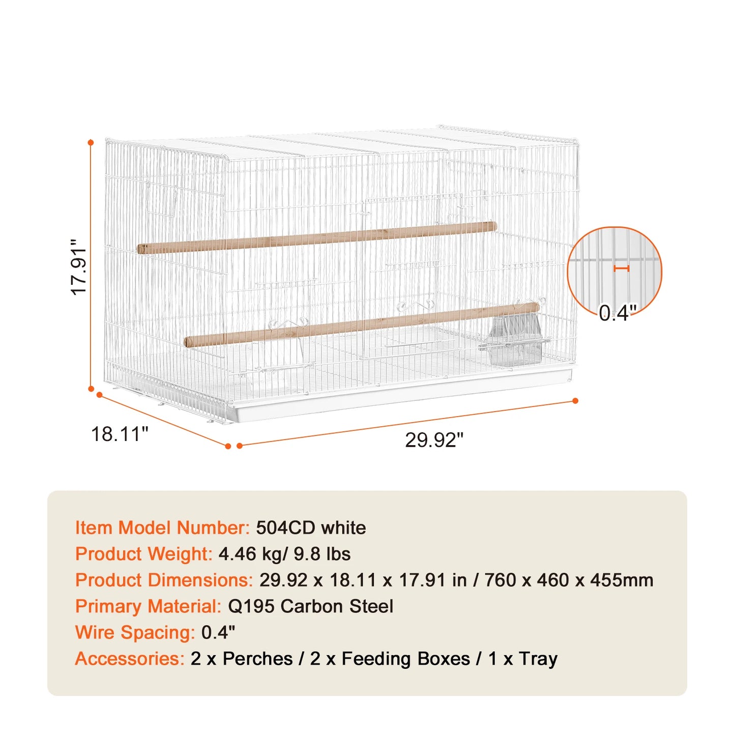 SucceBuy Flight Bird Cage Stackable Divider With Handle For Birds