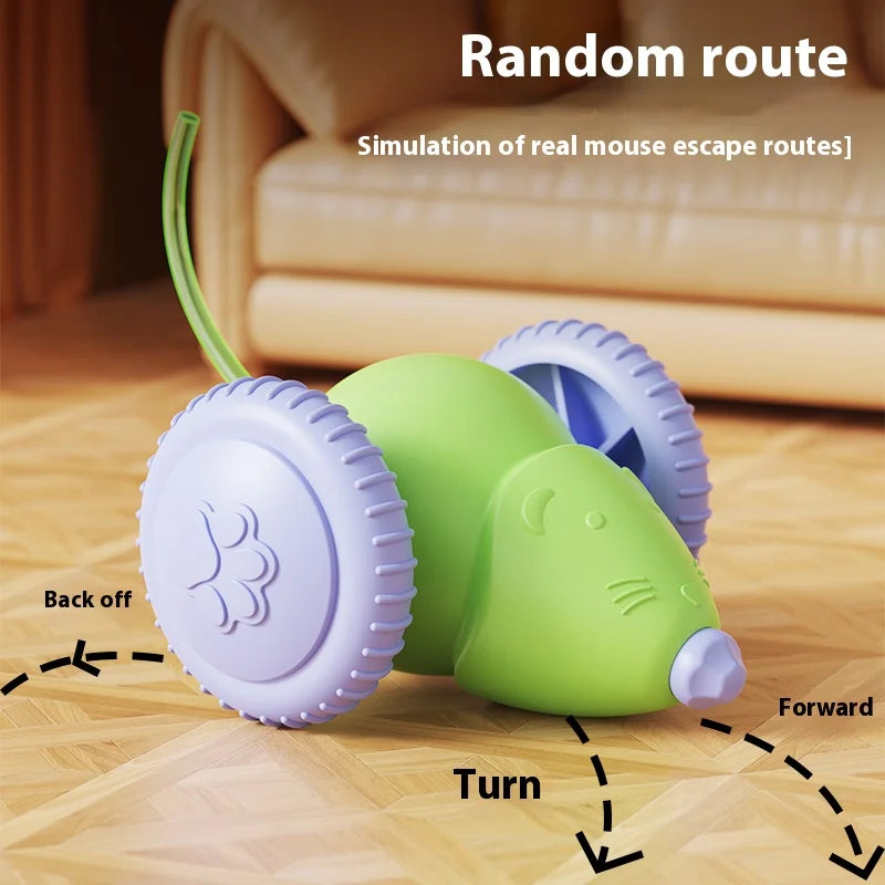 Interactive Electric Cat Toy Mouse With Automatic Obstacle Avoidance
