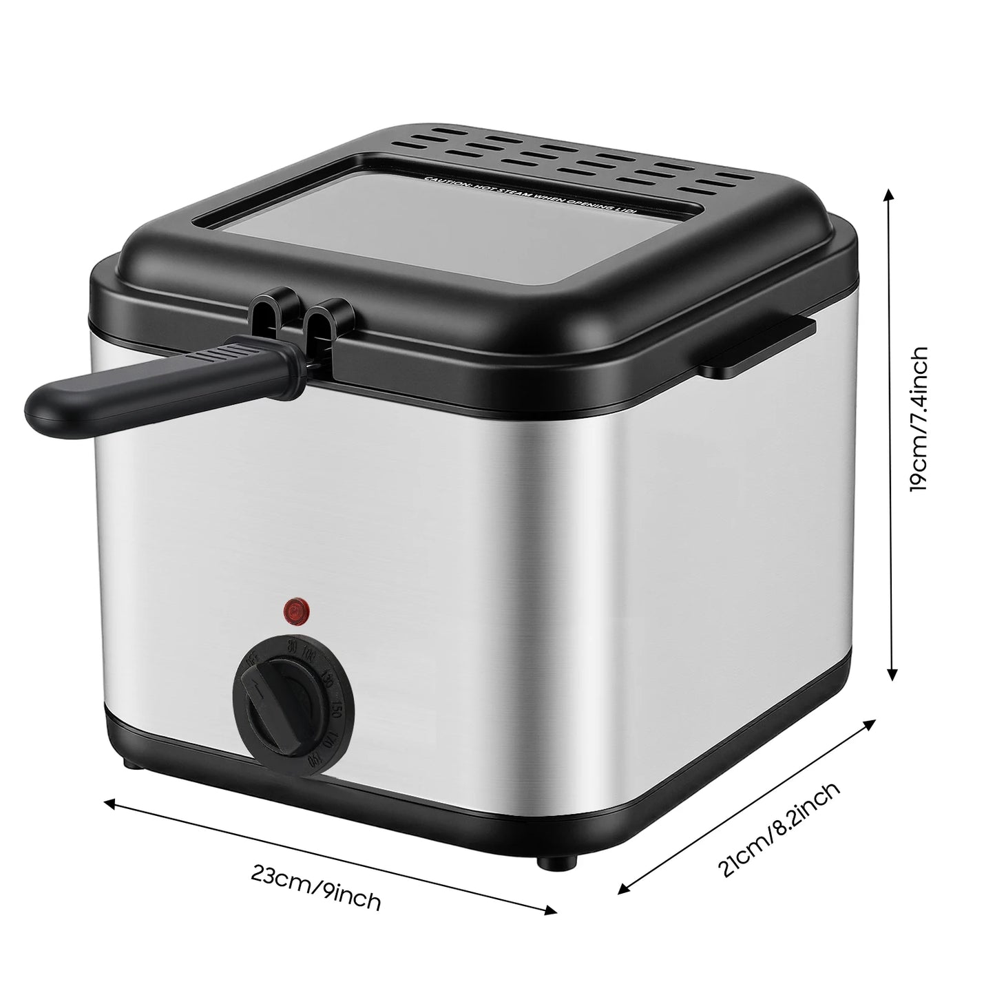 Electric Deep Fryer 1000W Stainless Steel Professional Grade