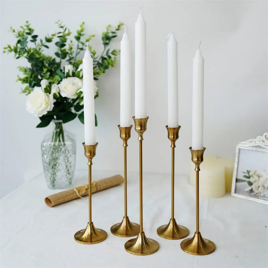 Six Piece Metal Taper Candle Holders Set for Romantic Decor