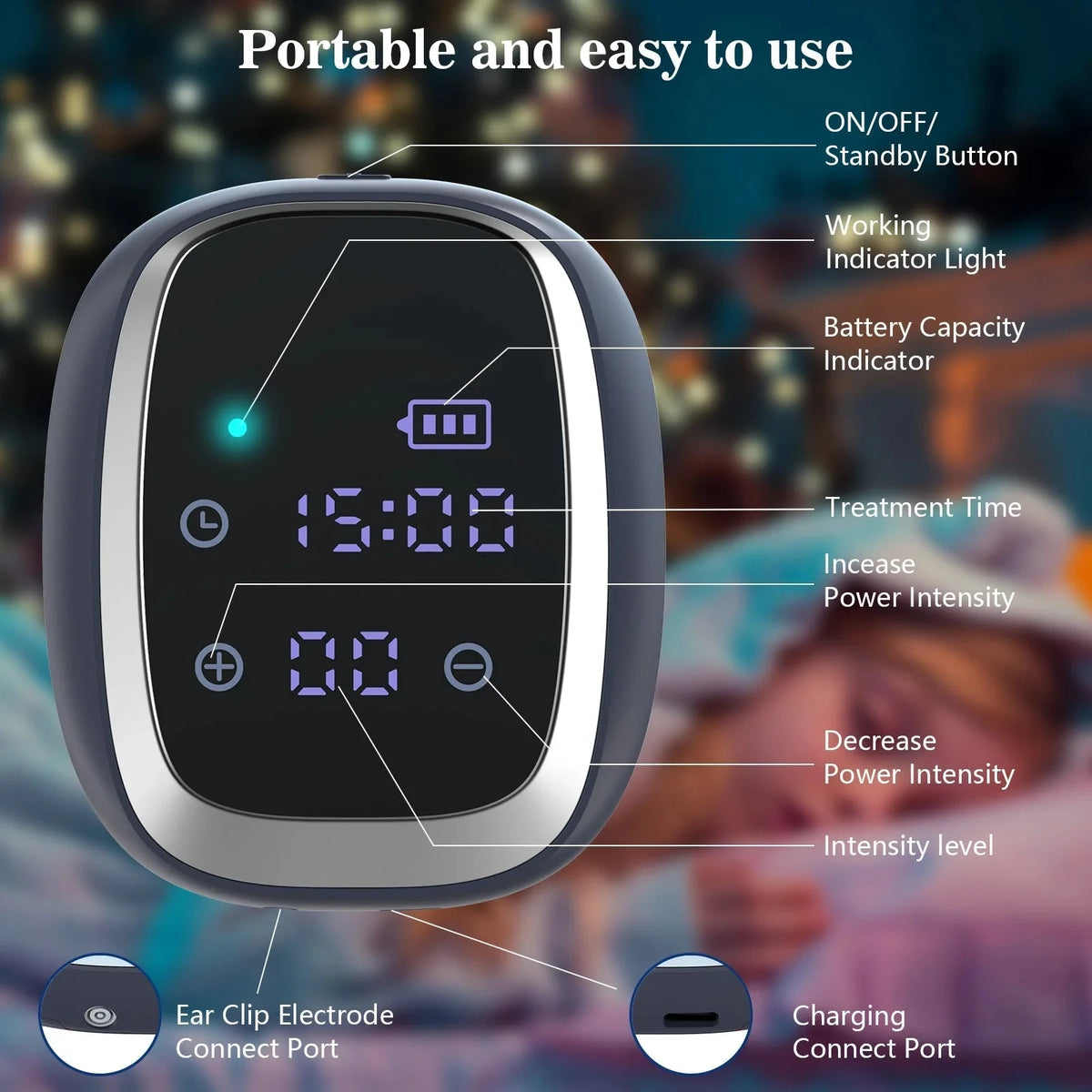 EMS Sleep Aid Device CES Microcurrent Pulse Therapy For Adults