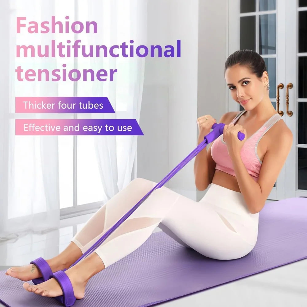 21 Fitness Resistance Bands Pedal Exerciser 4 Tube Set