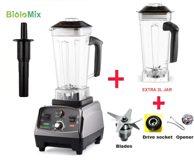 BioloMix Heavy Duty Timer Blender Juicer And Food Processor