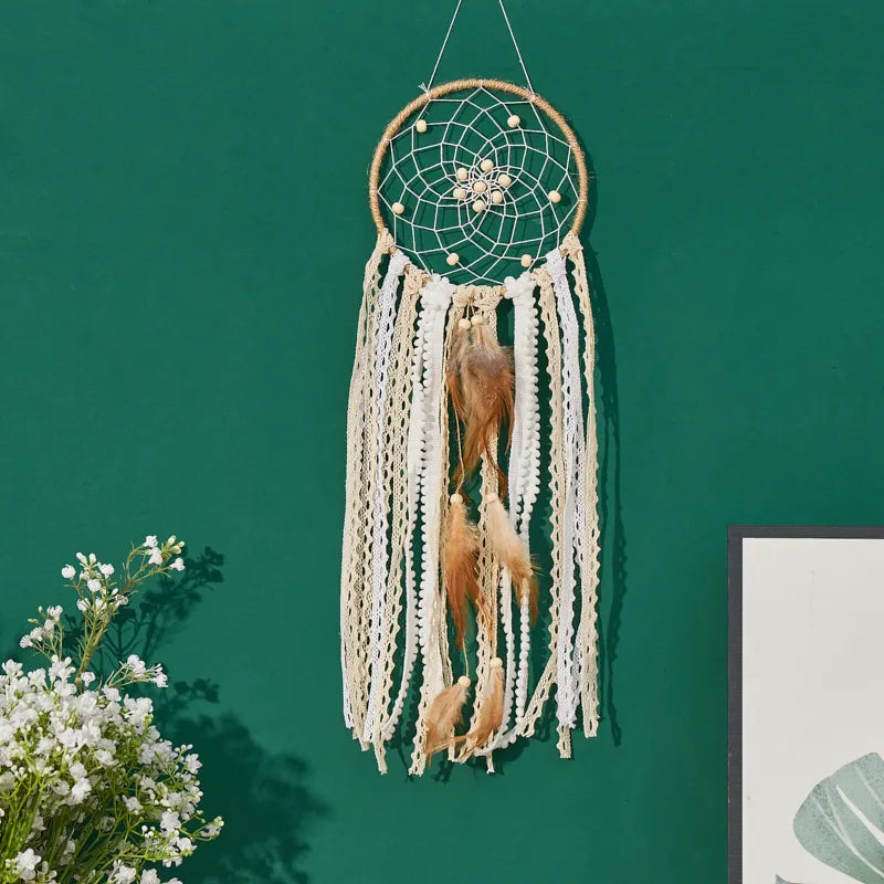 Handcrafted Bohemian Moon And Sun Dream Catcher Wall Decor