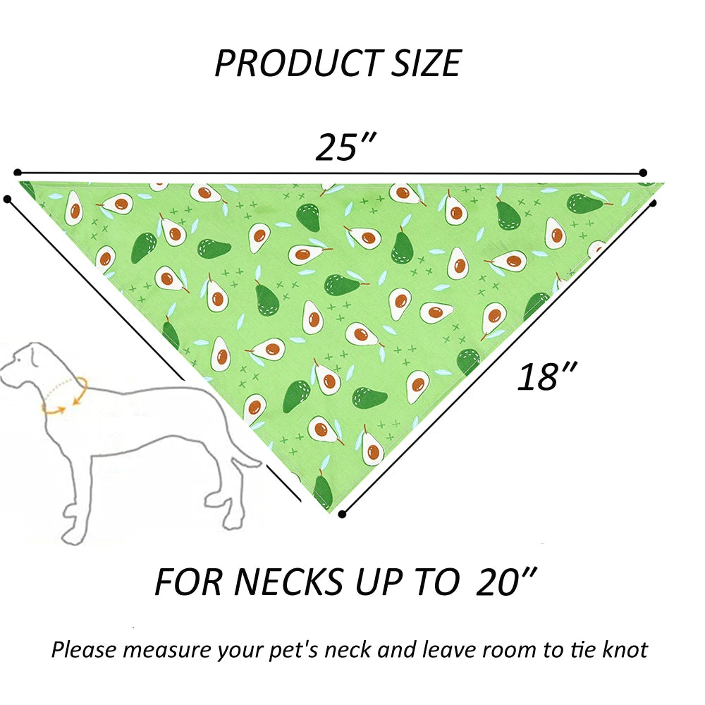 Fruit Floral Dog Bandana Adjustable Washable Soft Kerchief For Dogs