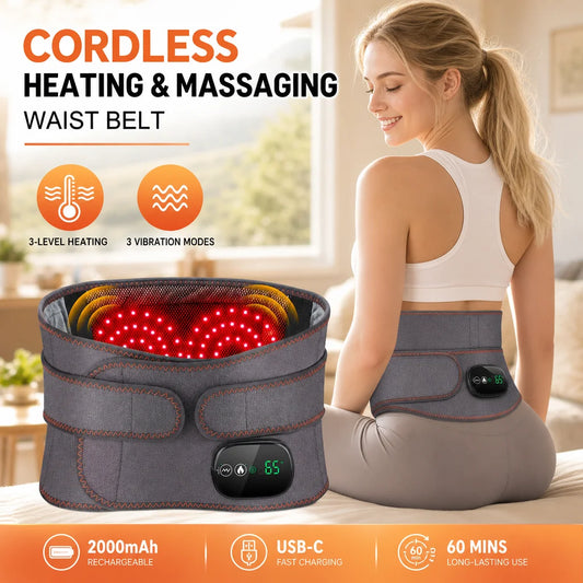 Hailicare Heated Waist Belt Vibration Massage Three Heat Levels