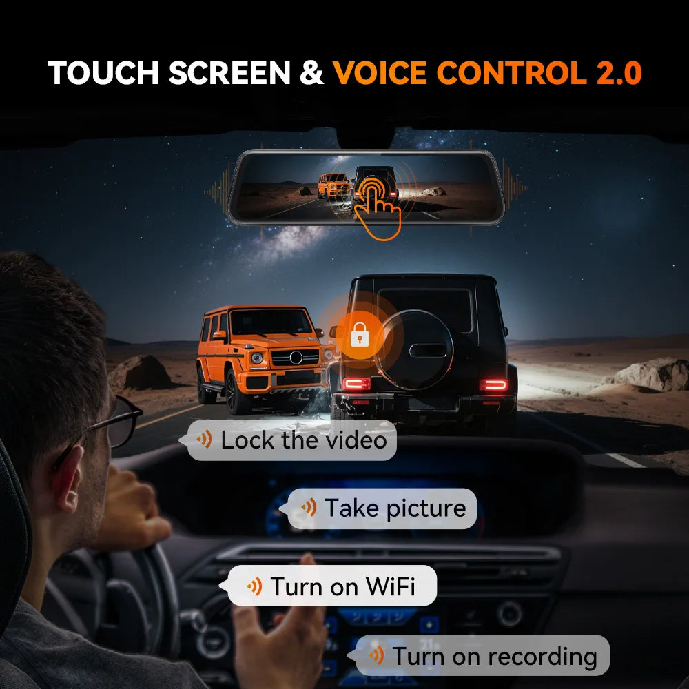 WOLFBOX M40 Dash Cam 4K 1080P With Voice Control GPS