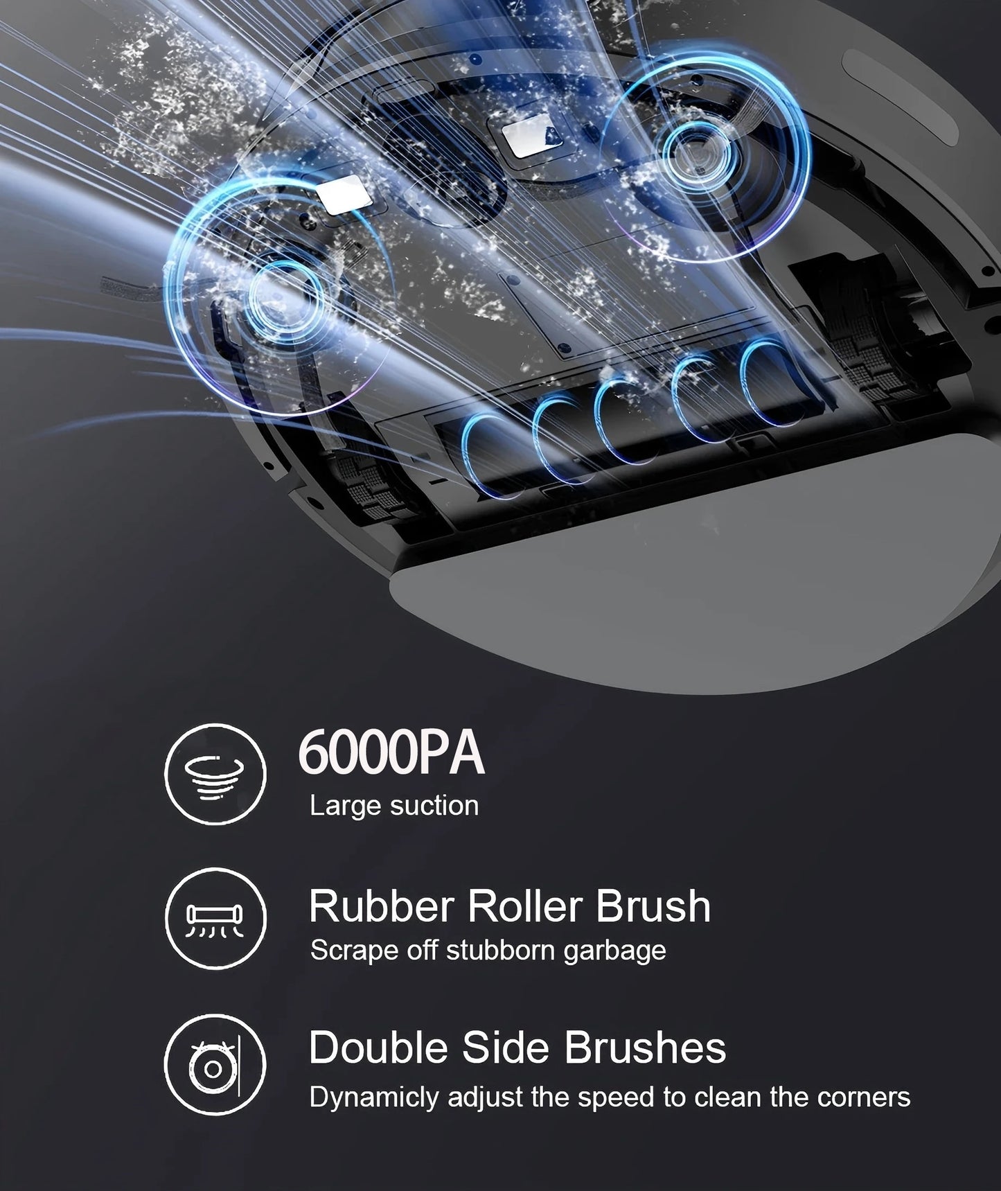BOAIMORE Robot Vacuum Cleaner With Mop And Smart Mapping 6000Pa