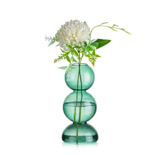 Glassseam Decorative Round Flower Vase for Modern Aesthetic Home Display
