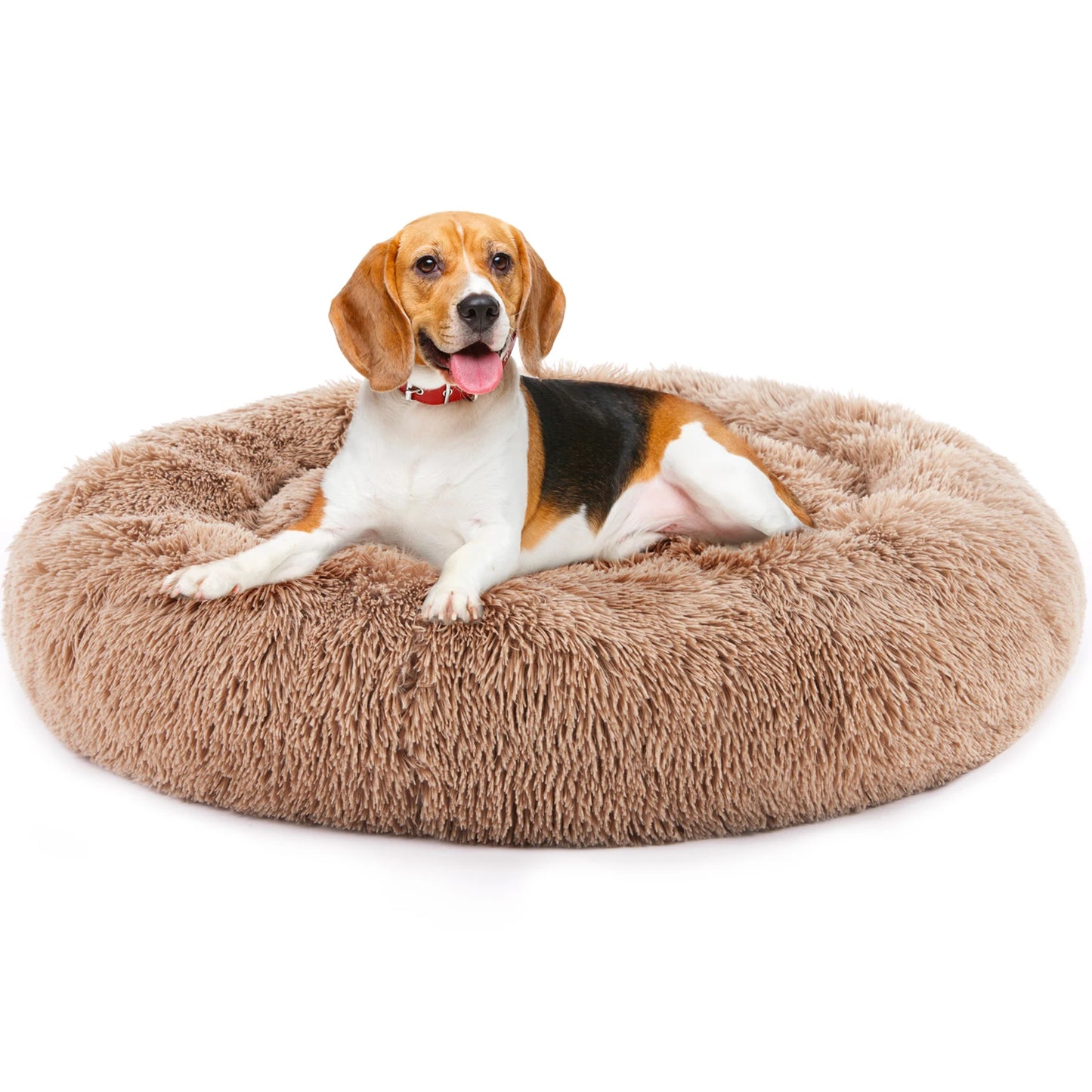 JHK Calming Dog Bed for Medium to Large Dogs Washable Plush Faux Fur Anti Slip