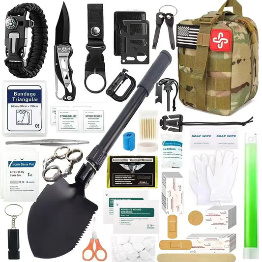 Portable Family Travel Tactical Hiking Emergency Kit In Durable Nylon Backpack