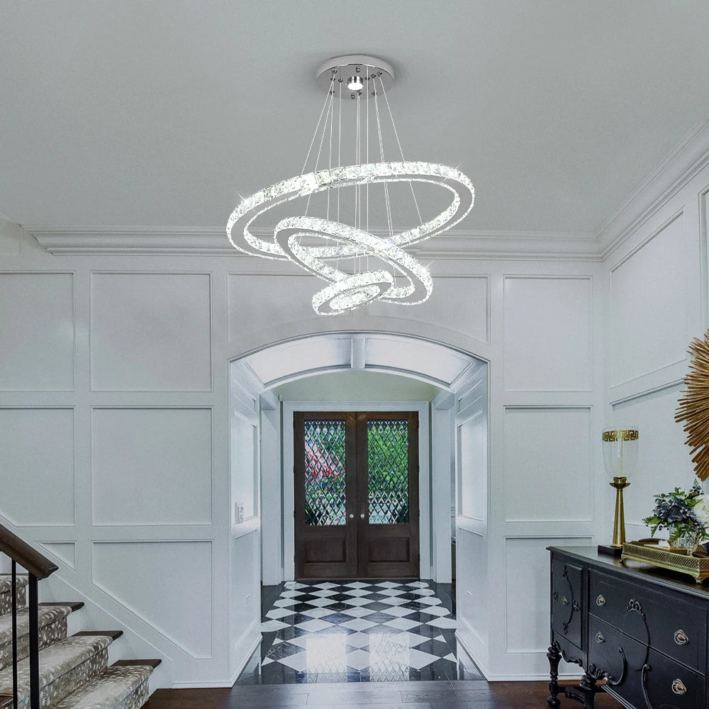 GreeLustr Crystal Modern Pendant Light Chandelier DIY Dimmable