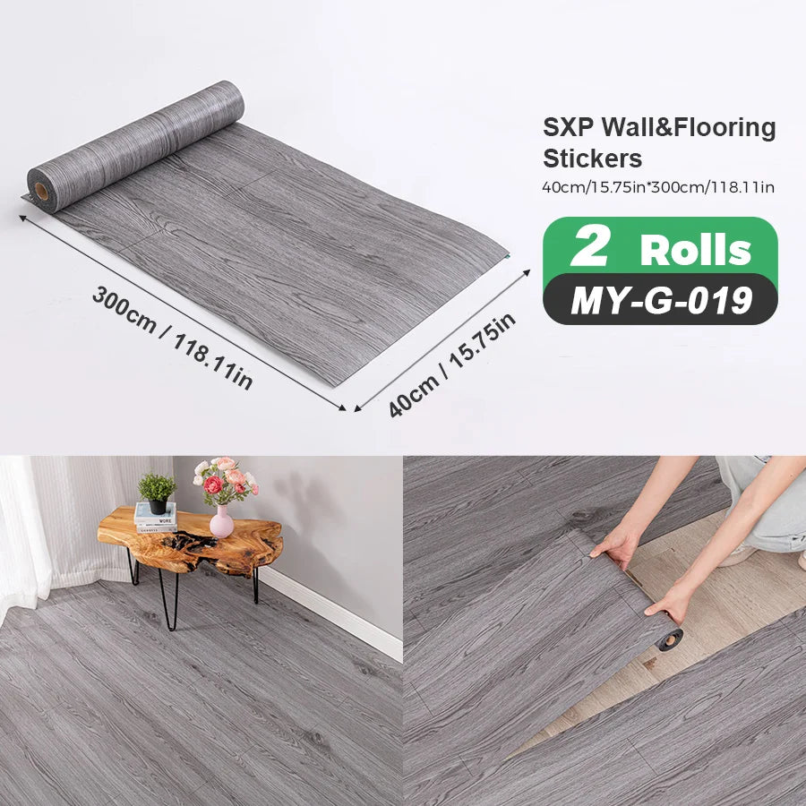 Two Rolls Self-Adhesive Wall And Floor Sticker Wood Grain Marble Design