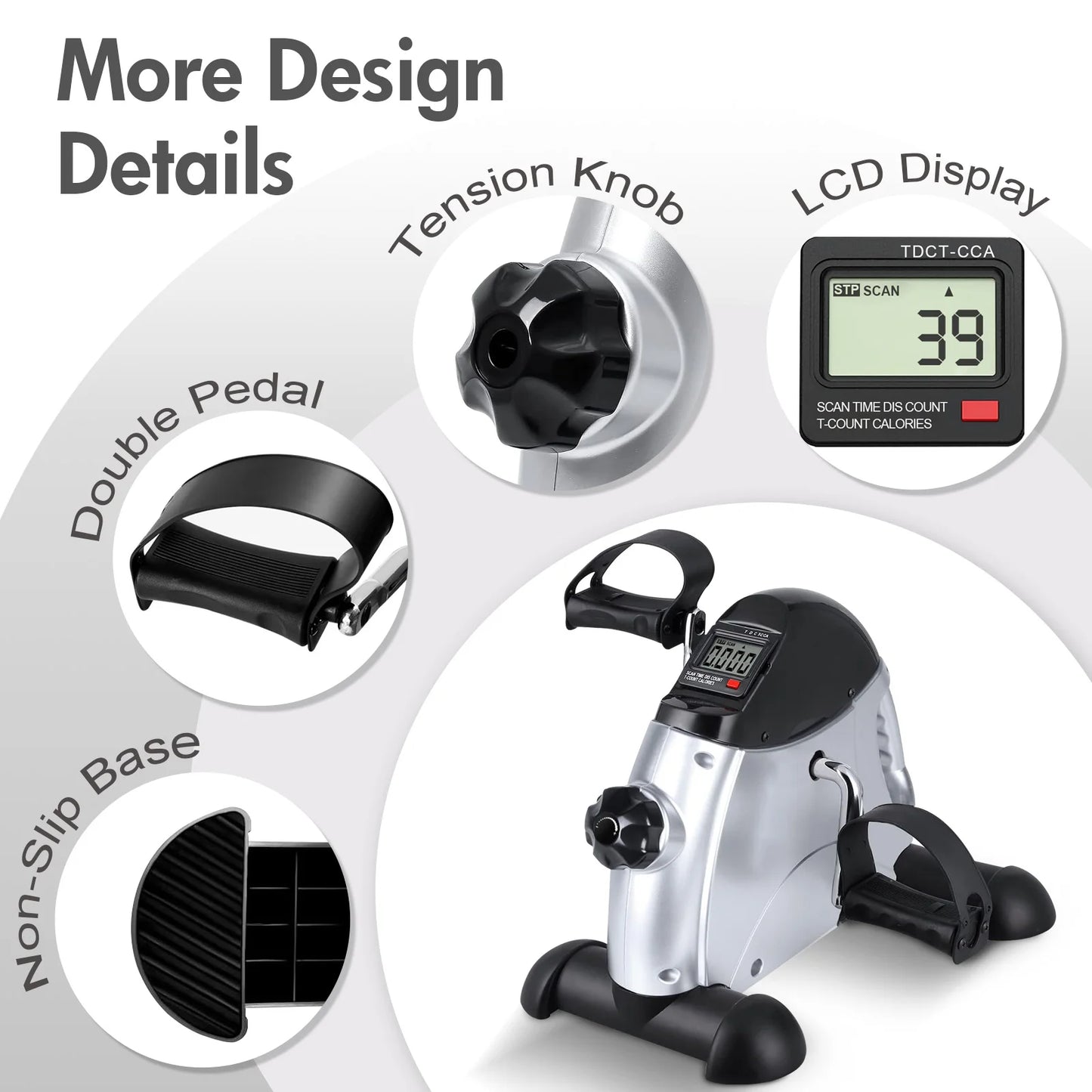 Mini Motorized Under Desk Pedal Exerciser Bike With LCD Screen