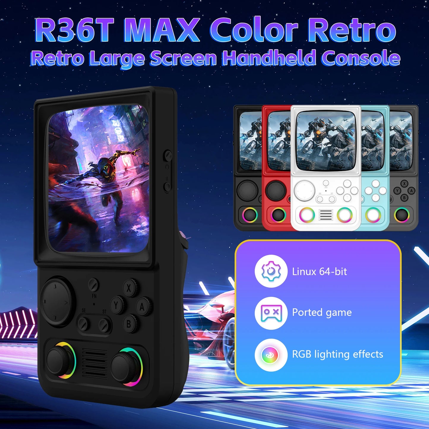 AISLPC R36T MAX Handheld Game Console 64GB 128GB Games