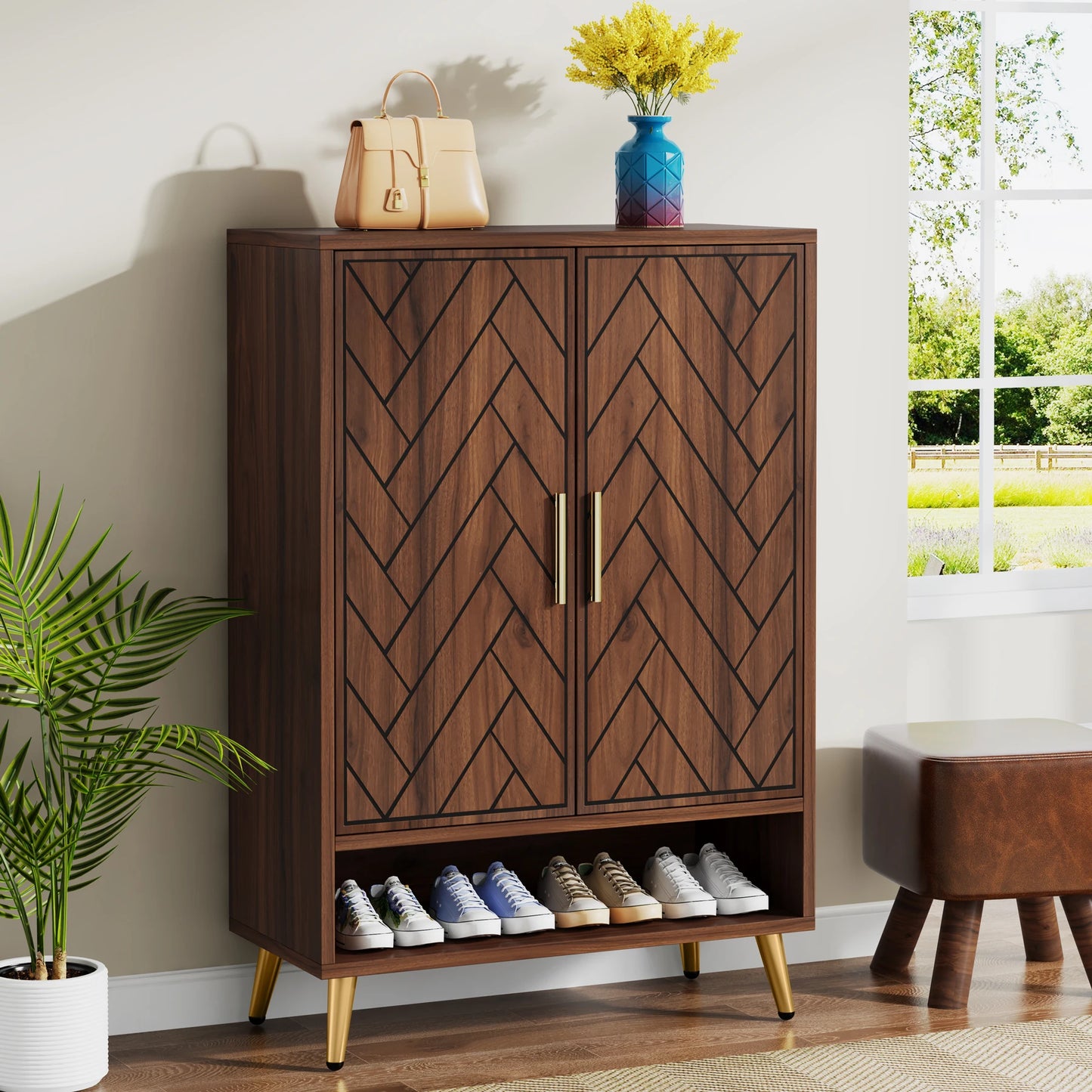 Tribesigns 6-Tier Shoe Cabinet With Doors