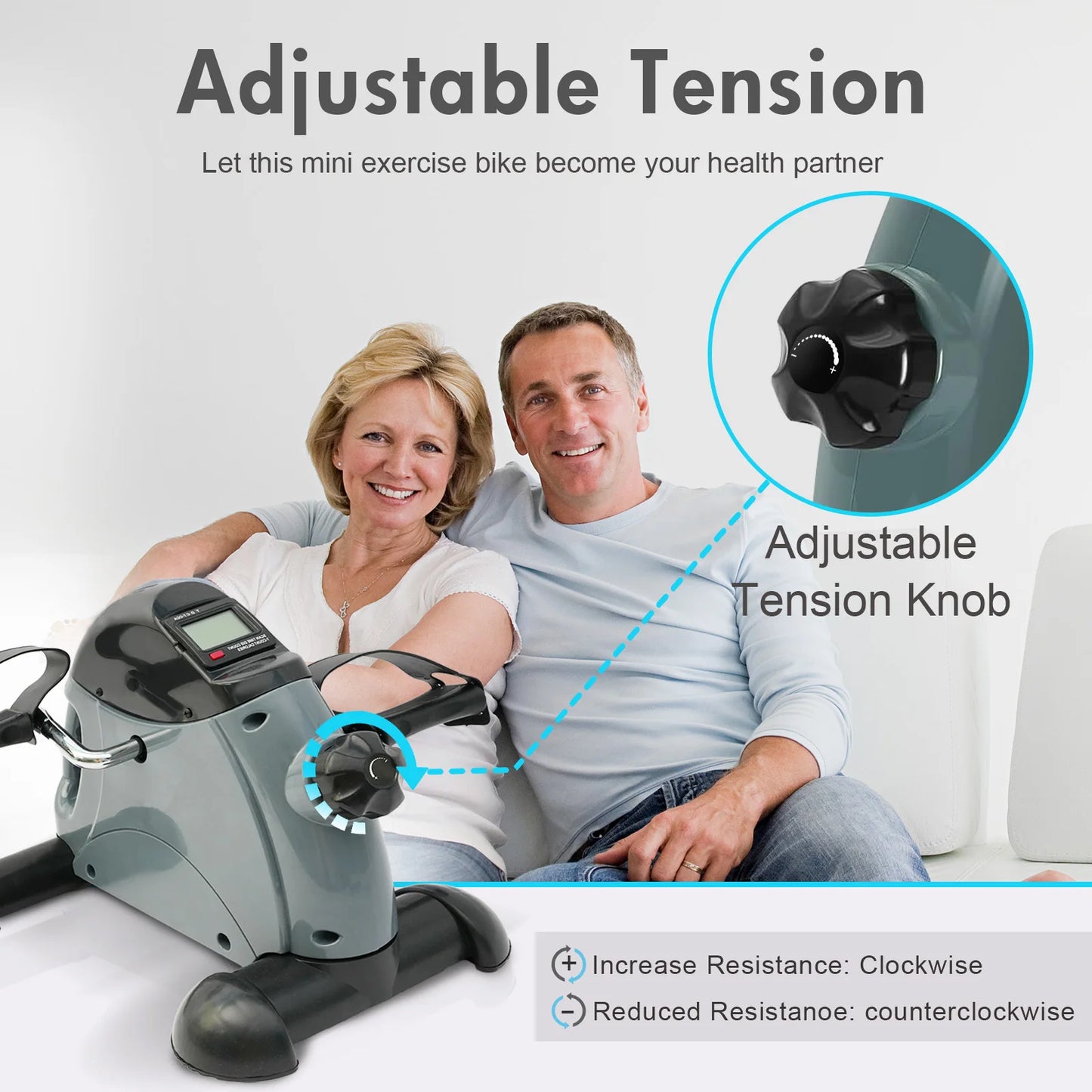 Mini Motorized Under Desk Pedal Exerciser Bike With LCD Screen